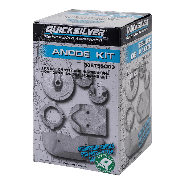 Quicksilver 888755Q03 anode kit magnesium Alpha One Gen II