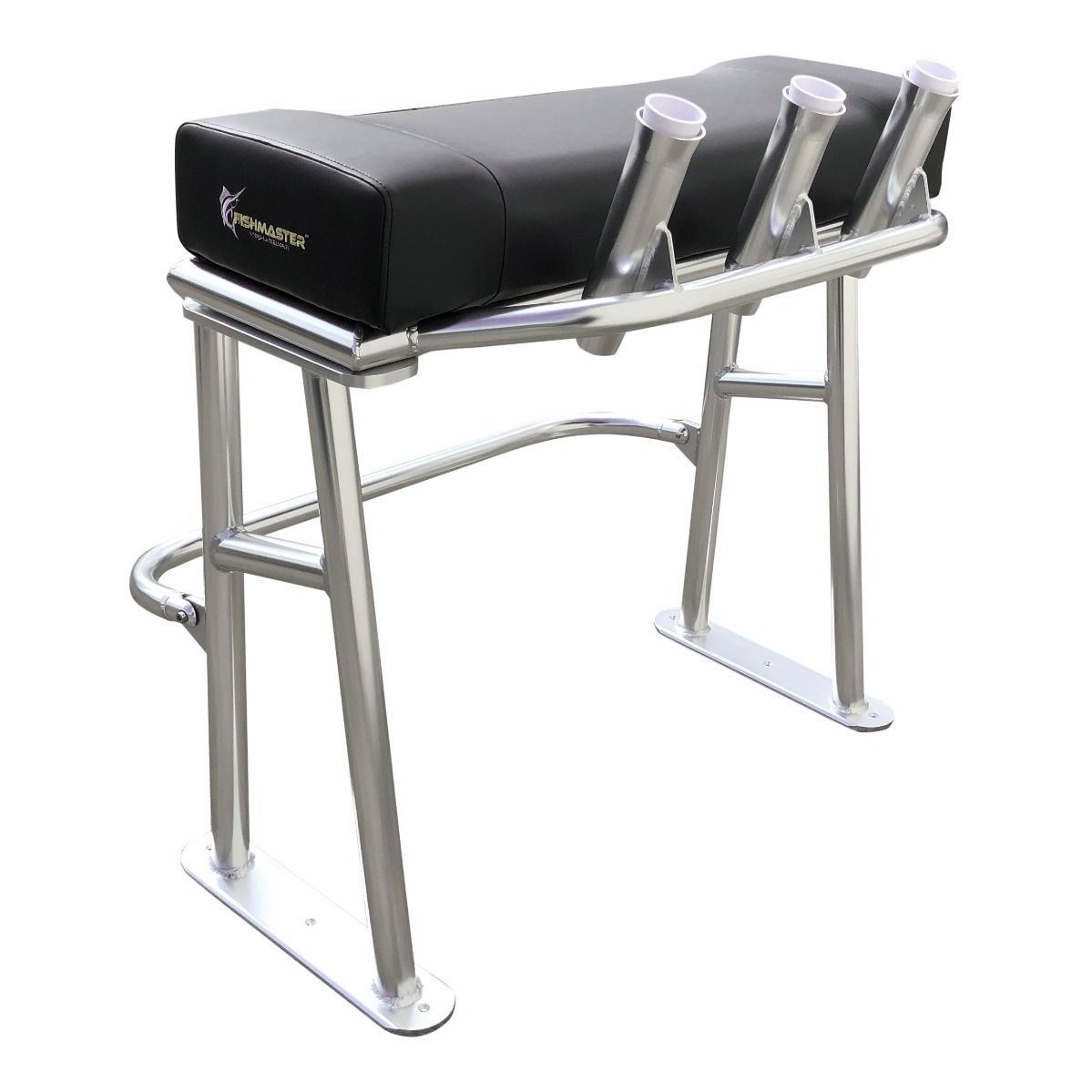 Fishmaster Original Leaning Post poliert mit schwarzem Sitz