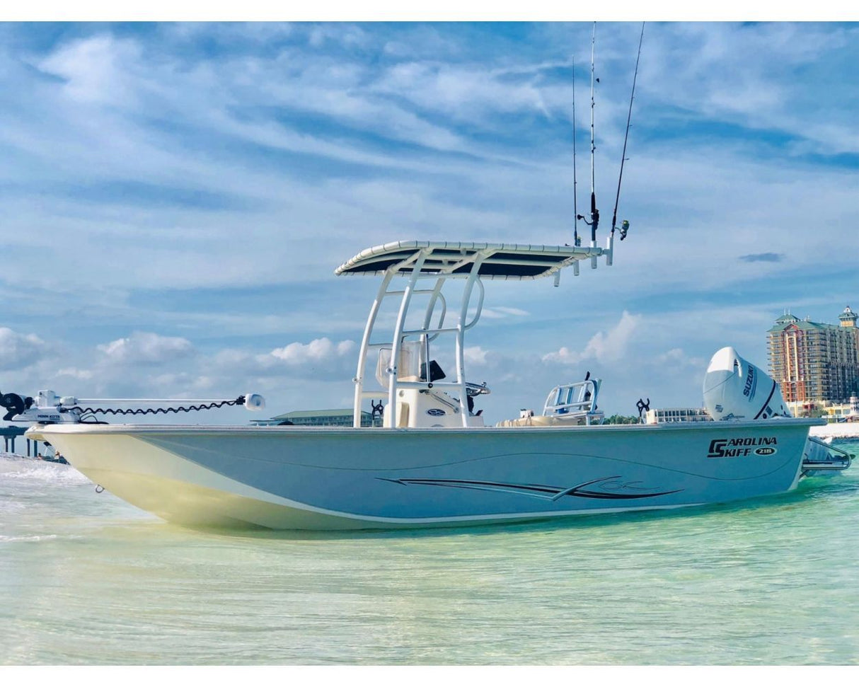 Fishmaster Pro Folding T-Top Polished – for Center Console