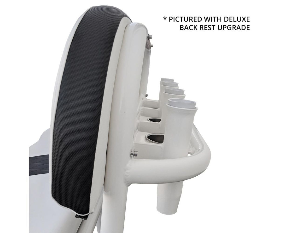 Fishmaster Pro poggiapiedi inclinato lucidato con schienale e rivestimento bianco