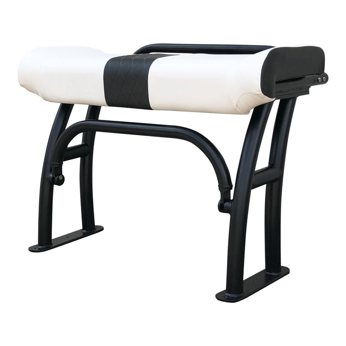 Fishmaster Pro Leaning Post black with Grabrail and white seat