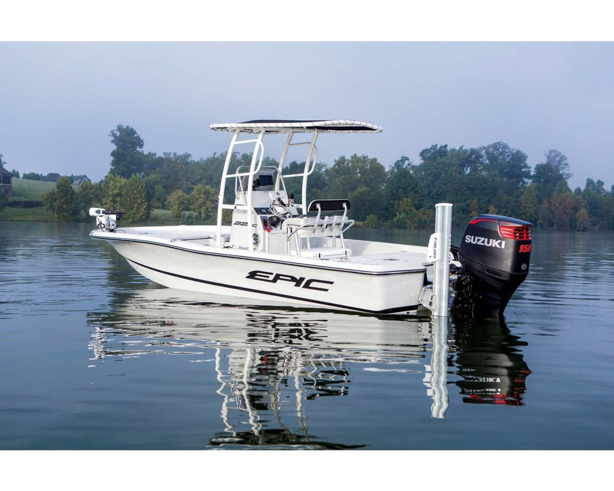 Fishmaster Pro Folding T-Top Polished – for Center Console