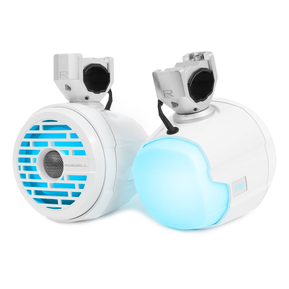 Roswell R1 Firefly 6.5 Tower Speakers White – RGB LED Lighting