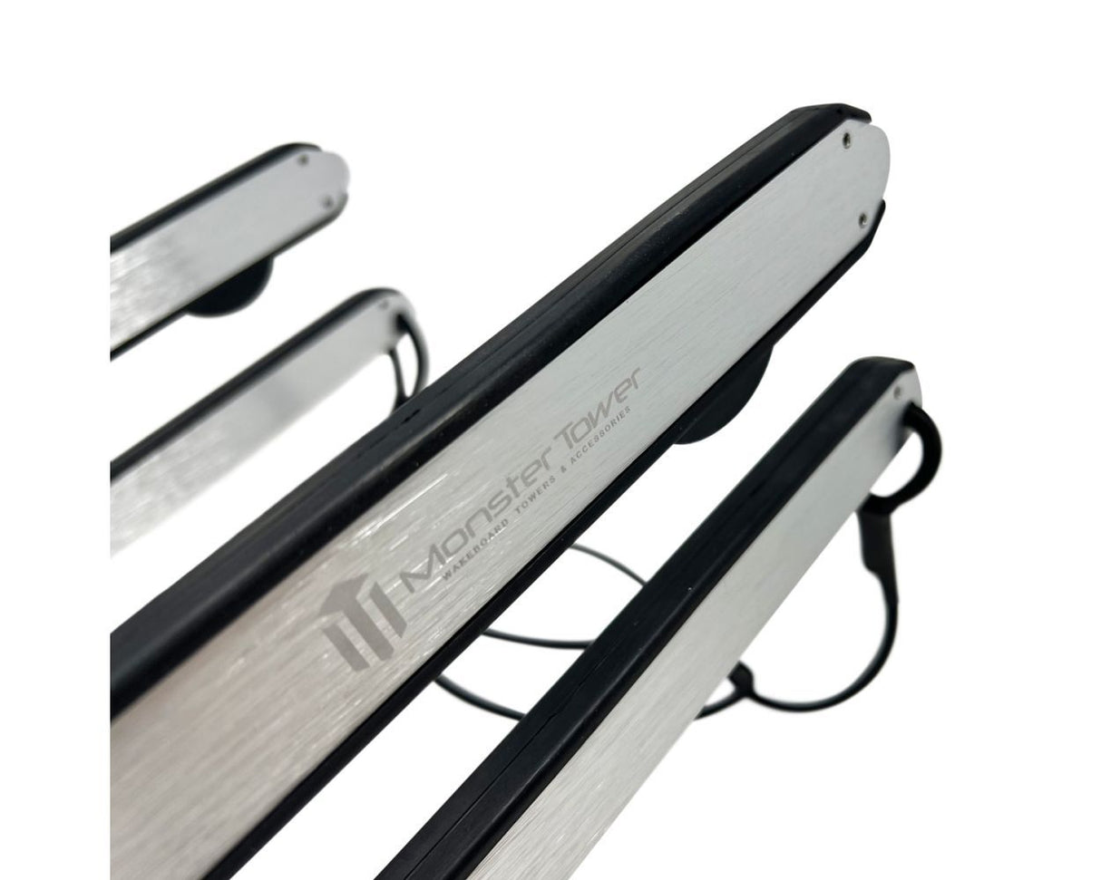 Monster Tower Wakeboard/Surfboard Rack with universal inserts brushed