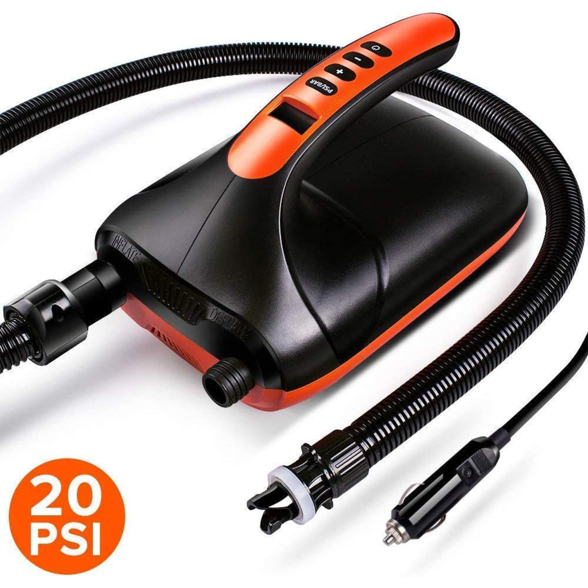 Aqua Marina Pompe Électrique 12V – Gonfleur Rapide Jusqu'à 16 PSI Pour SUP, Kayak Et Bateaux Gonflables, Écran LCD