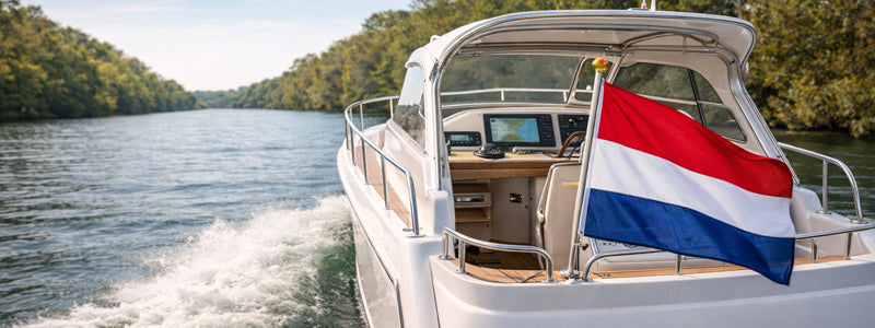 Welke vlaggen en navigatiehulpmiddelen zijn handig aan boord?