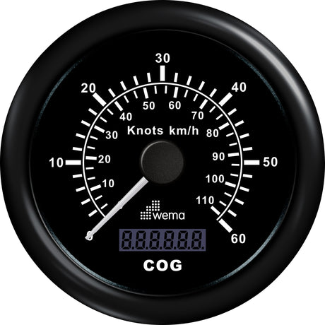 GPS speedometer zwart 60kn/110km