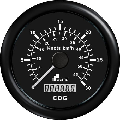 GPS speedometer zwart 30kn/54km