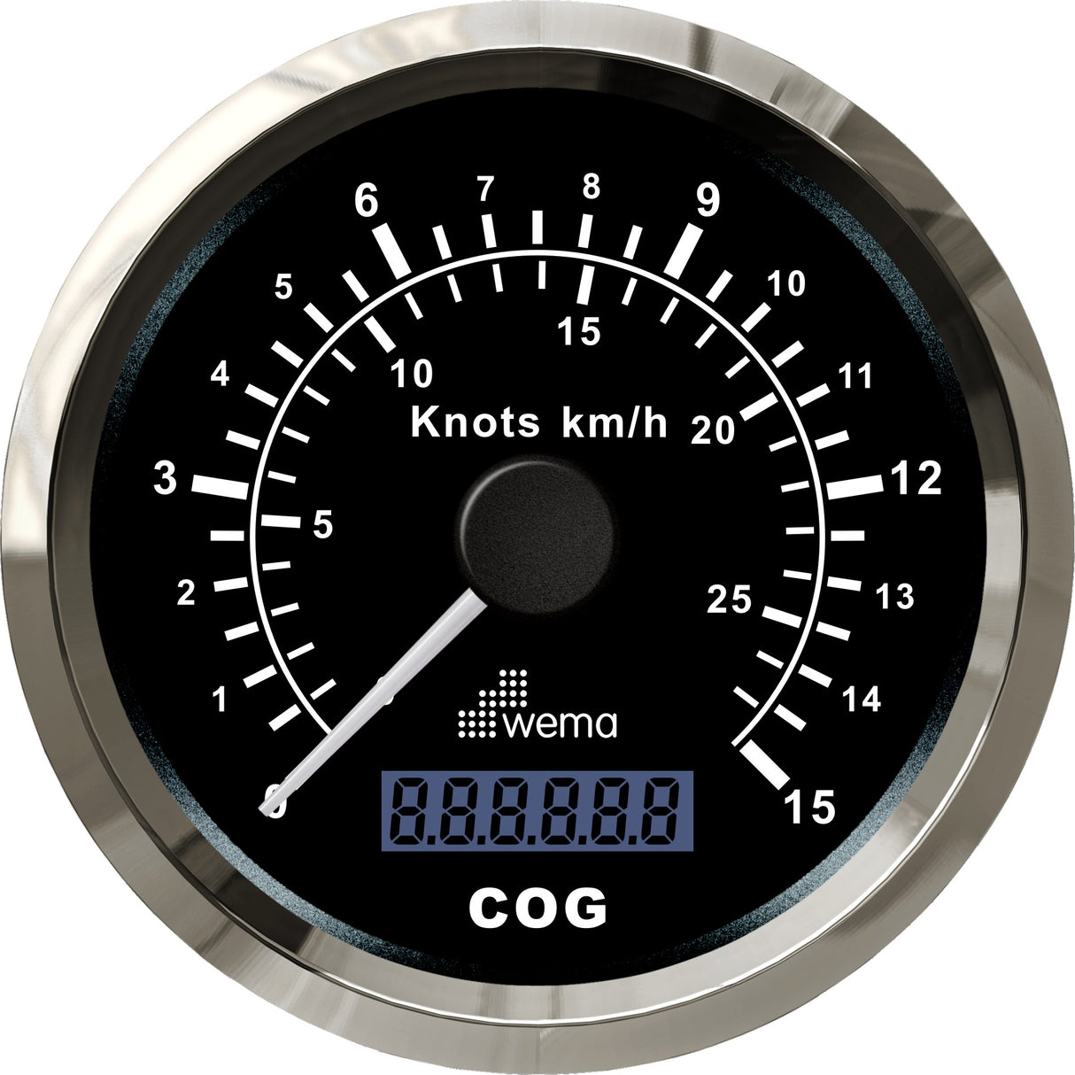Silver serie GPS speedometer zwart 15kn/27km