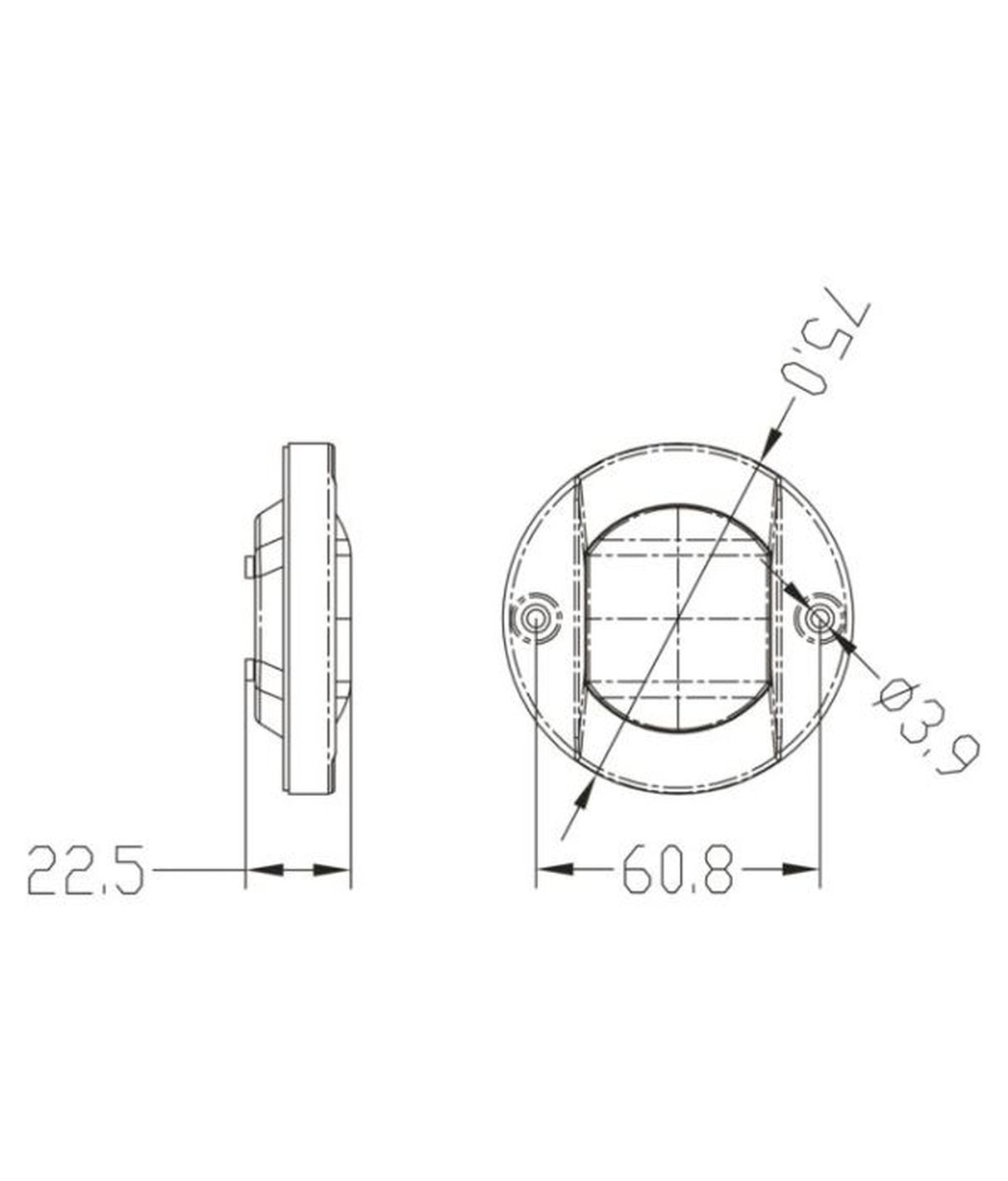 Talamex Heklicht opbouw RVS rond LED 12543009