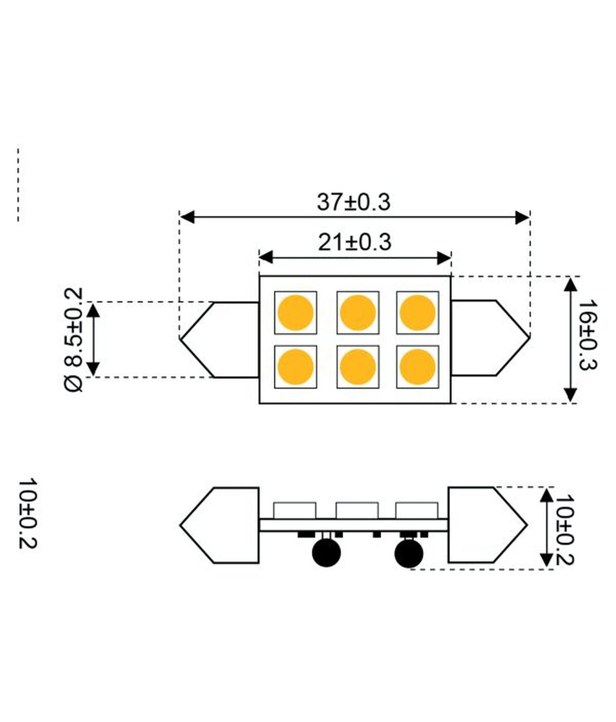 Talamex lampada a led led6 festone 10-30V 37mm