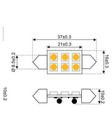 Talamex lampada a led led6 festone 10-30V 37mm