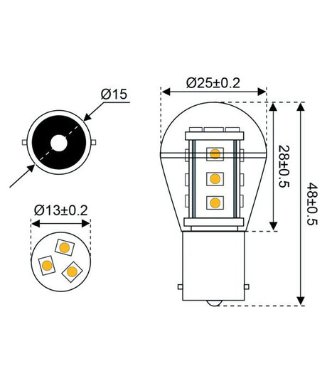 Talamex ledlamp LED15 10-30V BA15S