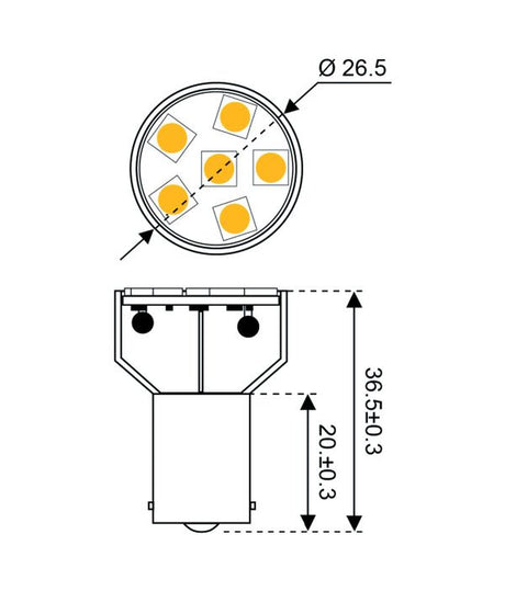 Talamex Ledlamp led6 10-30V BA15S