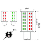 Talamex lampada LED LED48 10-30V BAY15D duocolore