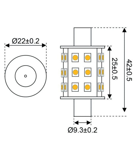 Talamex Ledlamp LED30 10-30V Aqua Signal 42 mm