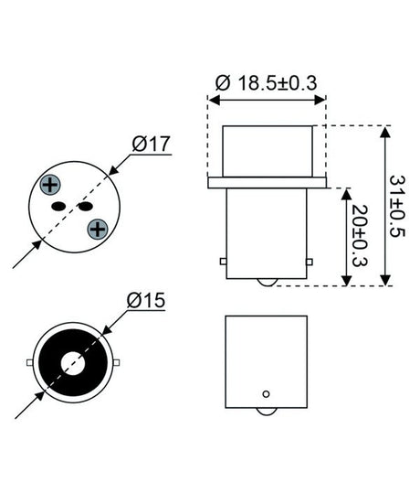 Talamex Adapter BA15S naar G4 – 10–30V laagspanning, LED/halogeen