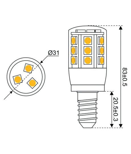 Talamex Ledlamp LED24 10-30V E14