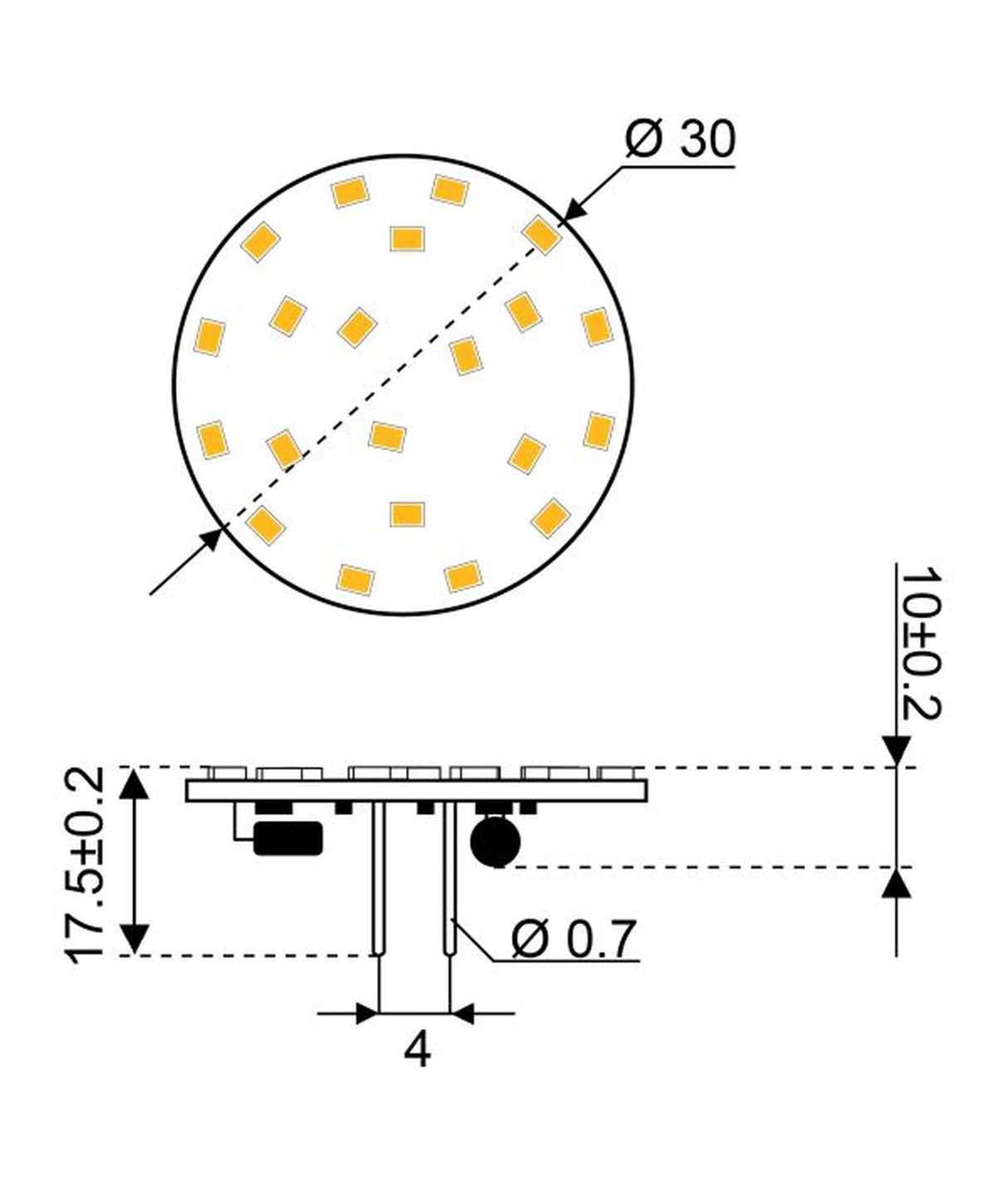 Talamex lampada a LED led21 10-30V G4-rug 2700K