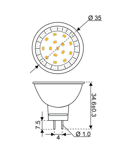 Talamex Ledlamp led15 10-30V GU4 2700k