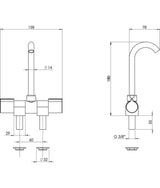 Trem mengkraan chroom 17486011 – met draaibare uitloop