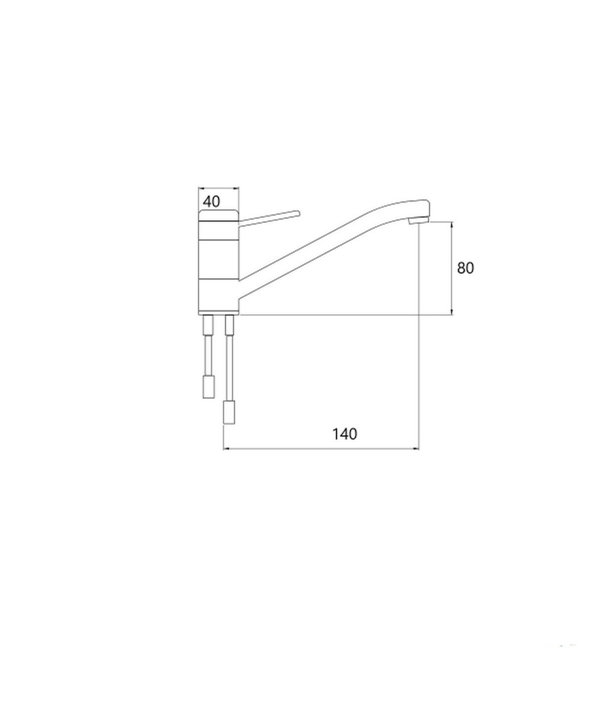 Tremolohahn Chrom einzeln 140 mm