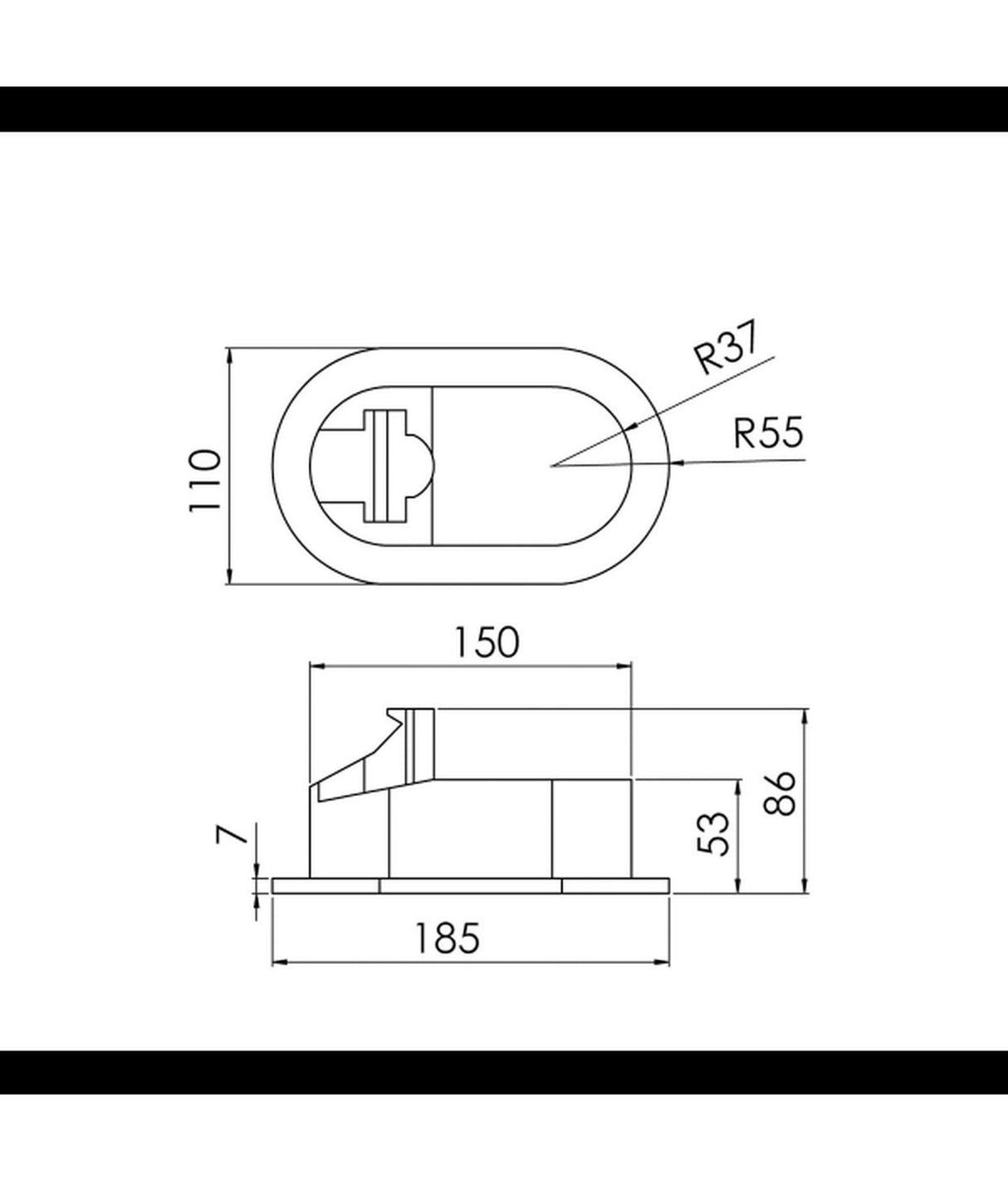 Trem Einbaudusche mit Mischbatterie und 2,5m Schlauch, weiß RAL 9003