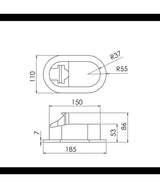 Trem Einbaudusche mit Mischbatterie und 2,5m Schlauch, weiß RAL 9003