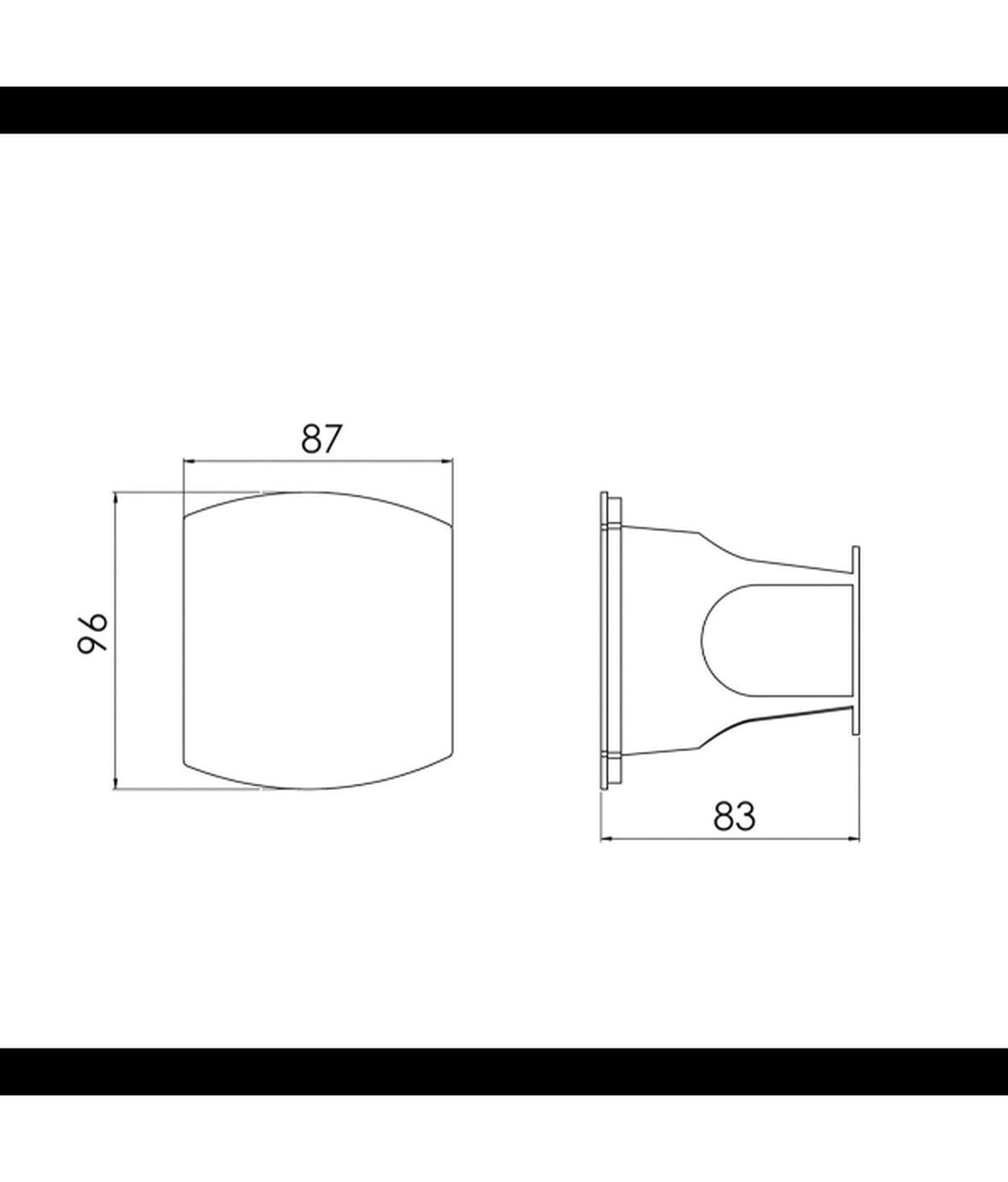 Trem Built-in shower with 2.5m hose 64 x 70 mm, cover 87 x 98 mm