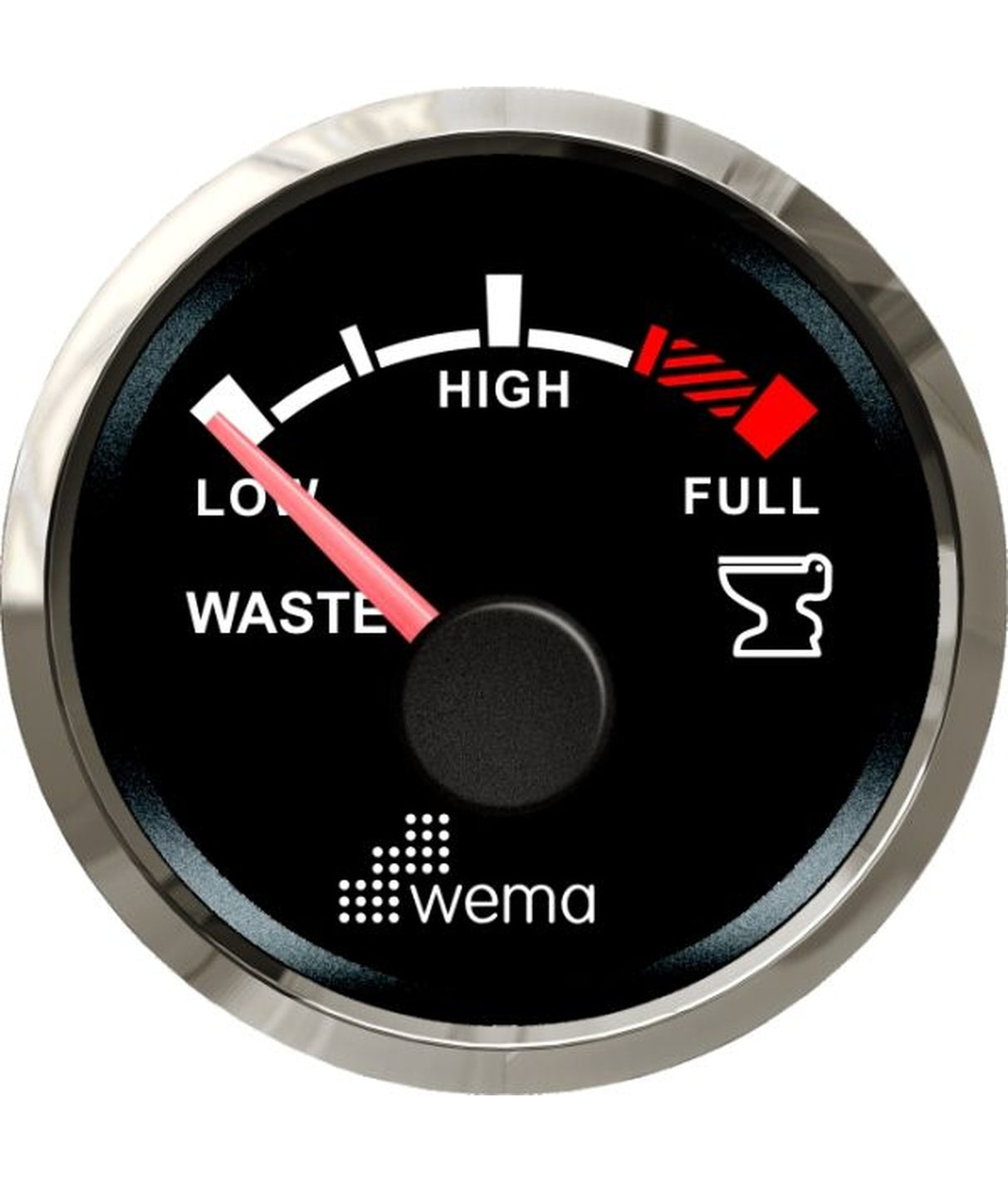 Wema Silverline jauge de réservoir d'eau usée NMEA2000 Ø 56 mm noir