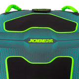 Jobe Hydra Funtube 1P bovenaanzicht met turquoise dessin, zwarte pads, groene handgrepen en Jobe-logo