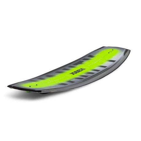 Jobe Vanity Wakeboard boven aanzicht in grijs met neongele kern en zwarte graphics