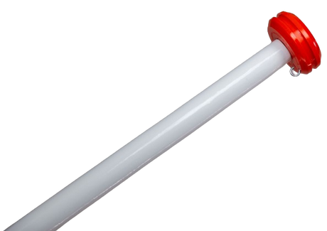 Vlaggenstok hout wit 200cm dia 3cm met oranje knop