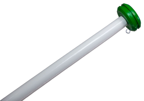 Vlaggenstok hout wit 200cm dia 3cm met groene knop