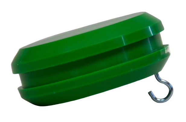 Knop kunststof groen met haak t.b.v. witte vlaggenstok