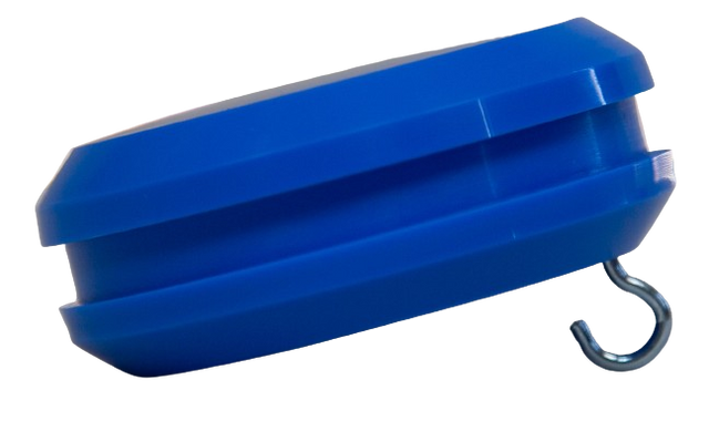 Knop kunststof blauw met haak t.b.v. witte vlaggenstok