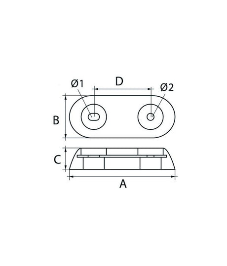 Talamex ánodo de sacrificio de zinc tipo v 25 2.40kg 250x65x28mm