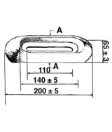 Talamex anode romp zinc vissable 1.20kg 200x65x35mm