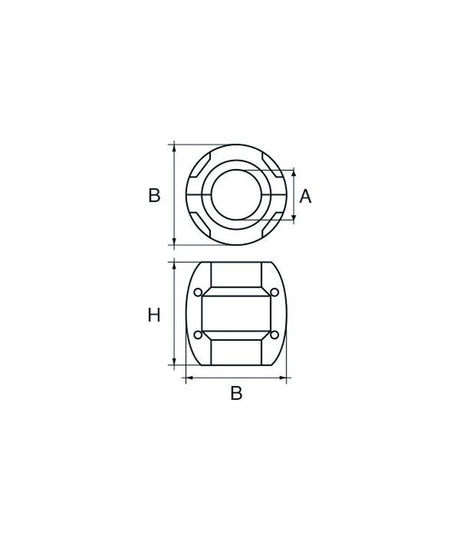 Talamex Schroefas anode zink bol 50mm