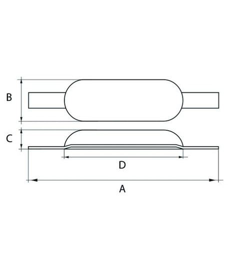 Talamex ánodo de magnesio con tira 0.75kg 180x65x30mm