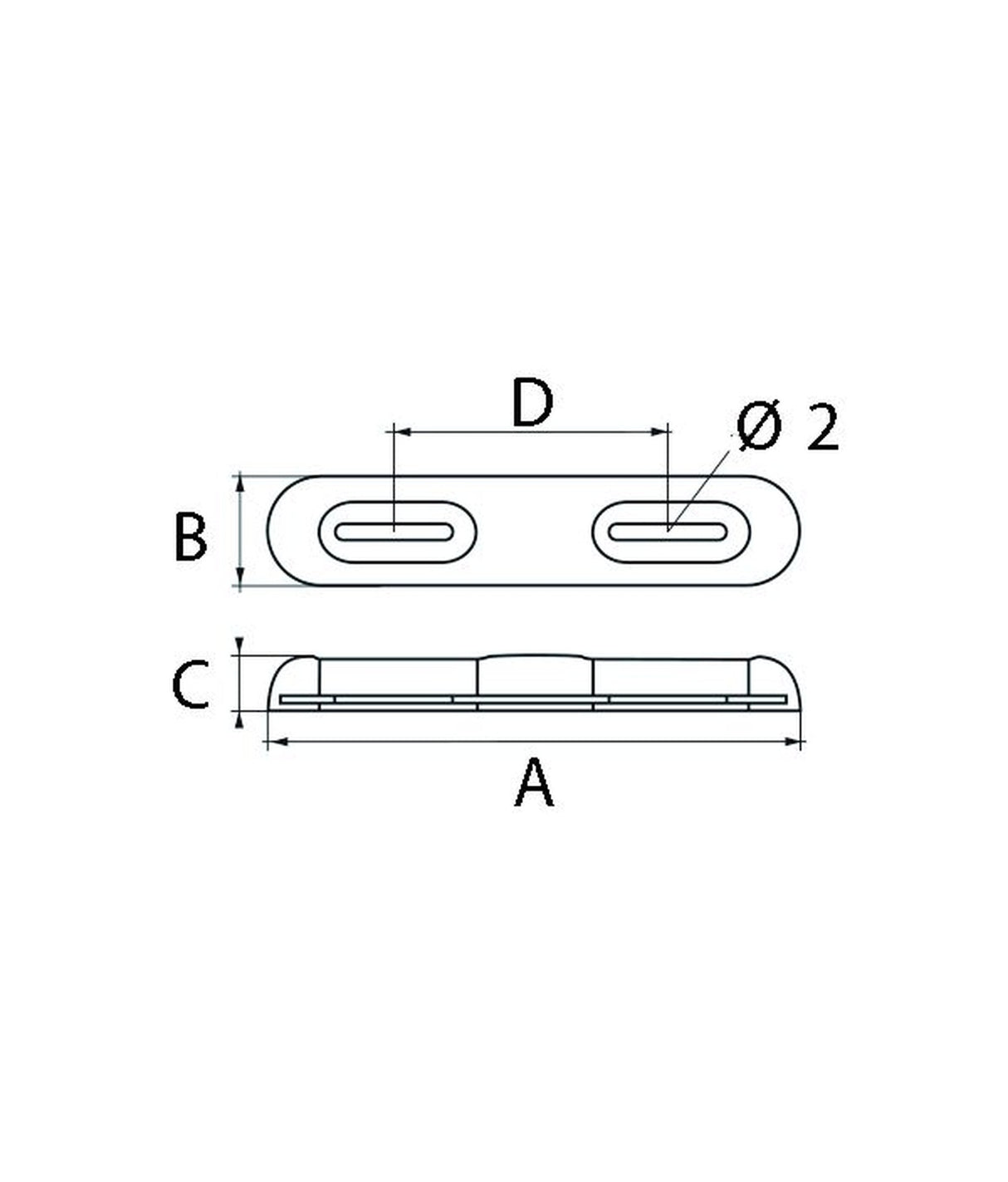 Talamex anode magnésium Romp vissable 0,75kg 320x65x35mm