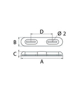 Talamex anode magnésium Romp vissable 0,75kg 320x65x35mm