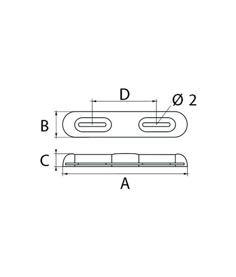 Talamex ánodo de magnesio desmontable 0.75kg 320x65x35mm