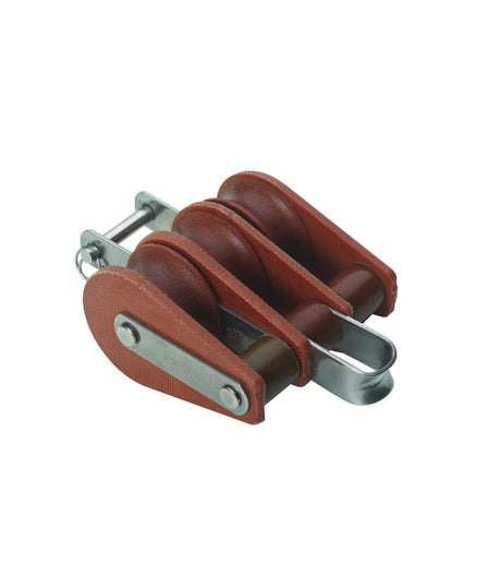 Barton tufnol block 3-sheave 58mm with bracket and becket for line 14mm