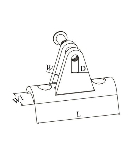 Talamex Buiskapbeslag RVS dekplaat hol 90ø met schroef – AISI 316