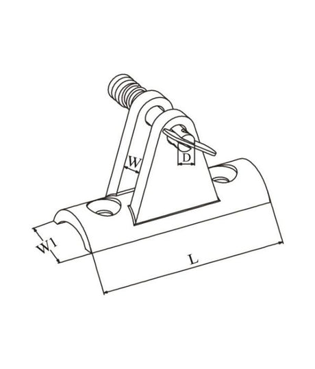 Talamex Buiskapbeslag RVS dekplaat hol 90° met dropnose pin