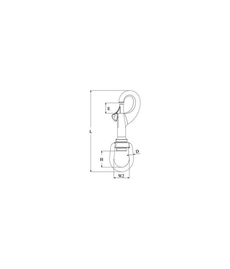 Talamex moschettone con girella in acciaio inox 90mm