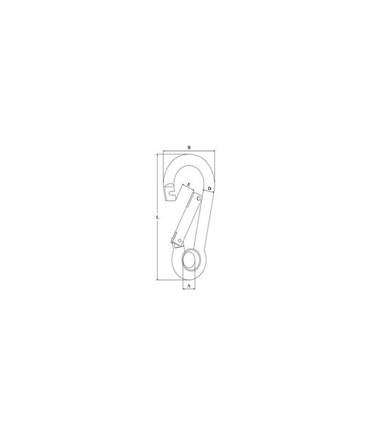 Talamex moschettone con occhiello e ponte di sicurezza in acciaio inox 120mm – AISI 316