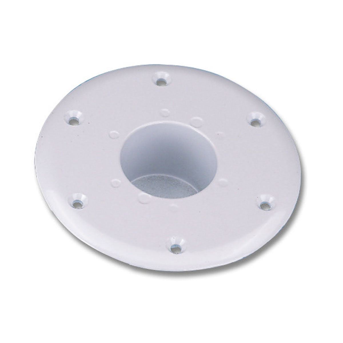 Tafelbasis flush voor conische buis aluminium wit �60mm