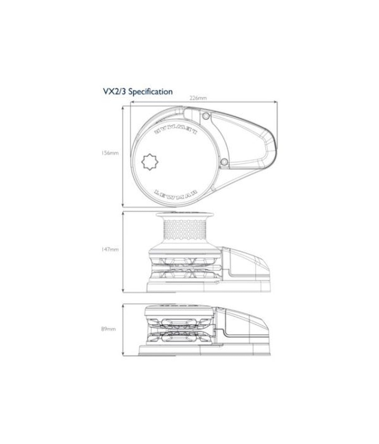 Lewmar VX2 ankerlier GD 10 mm DIN 12V 700W 69120054
